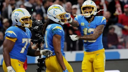 Quentin Johnston is one of our expert Monday NFL alt props ladder bets for September 15, 2025.
